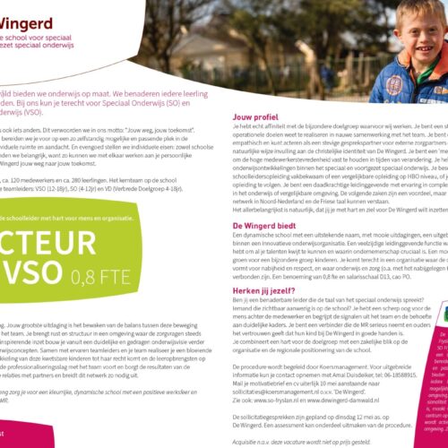 Wij zoeken een nieuwe directeur